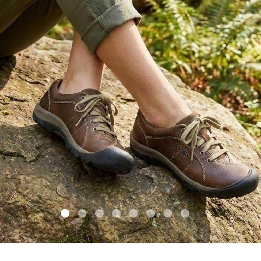 KEEN PRESIDIO BROWN LEATHER LACE UP SHOES womens 9